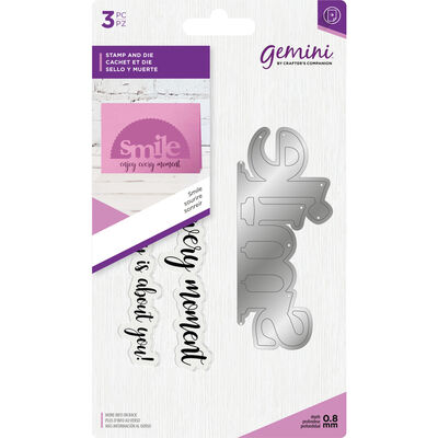 Gemini Stamp and Metal Die Set - Smile image number 1