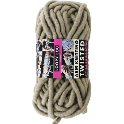 Loopy Lou Super Chunky Taupe Twist Yarn - 250g image number 1