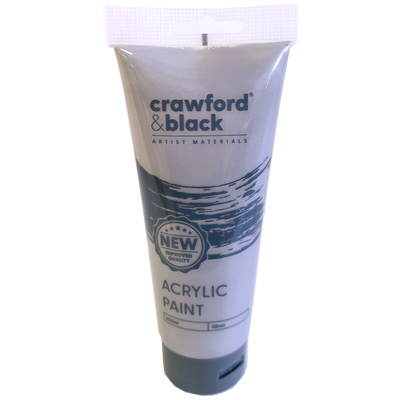 Crawford & Black Silver Acrylic Paint: 200ml image number 1