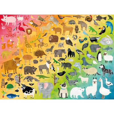 Rainbow Animals of the World 300 Piece Jigsaw Puzzle image number 2