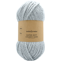 Super Soft Chunky Acrylic Yarn: Grey 200g