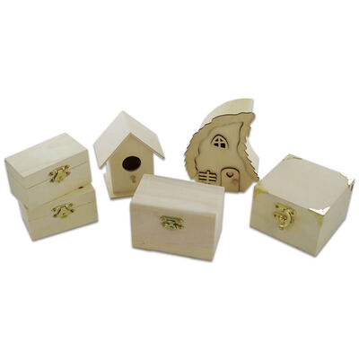 Wooden Craft Box: 6 Pack image number 2