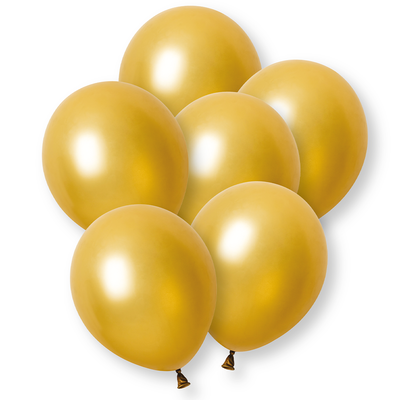 12 Inch Gold Pearl Latex Helium Balloons: Pack of 8 image number 2