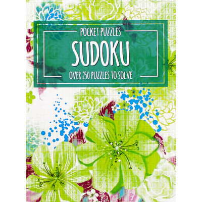 Pocket Puzzles Green Floral Sudoku Book image number 1