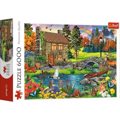 Cottage in the Mountains 6000 Piece Jigsaw Puzzle image number 1