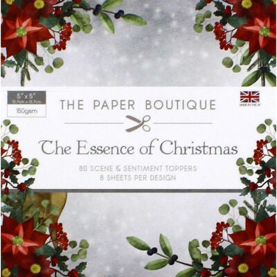 The Essence of Christmas Scene and Sentiment Toppers Pad - 5x5 Inch image number 1