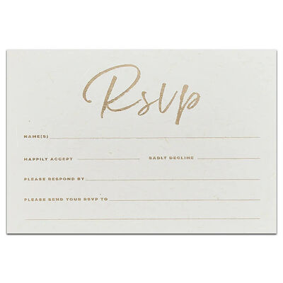 Gold Foiled Wedding Day RSVP Cards: Pack of 20 image number 1