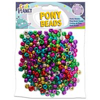 Metallic Pony Beads: Pack of 300