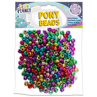 Metallic Pony Beads: Pack of 300 image number 1