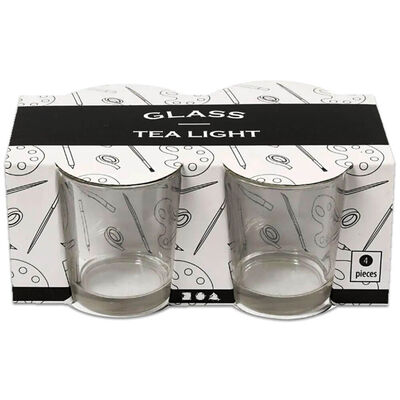 Glass Tealight Holder: Pack of 4 image number 1