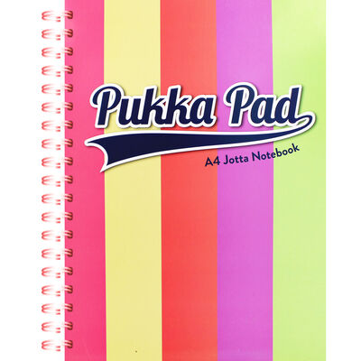 A4 Pink Stripe Pukka Pad Jotter Notebook image number 1