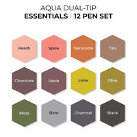 Spectrum Noir Essentials Watercolour Aqua Markers: Pack of 12