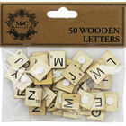 50 Wooden Square Letters image number 1