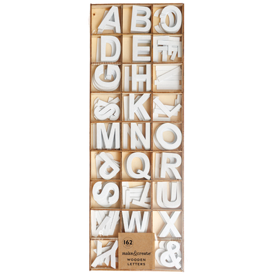 White Wooden Letters: Pack of 162 image number 1