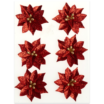 Christmas Poinsettias: Pack of 6 image number 1