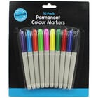 Permanent Coloured Markers - Pack Of 10 image number 1