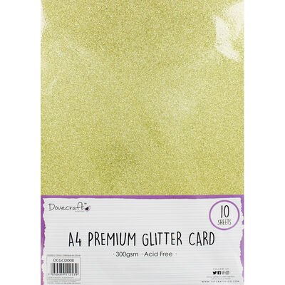 A4 Glitter Card Gold 300gsm 10 Sheets image number 1