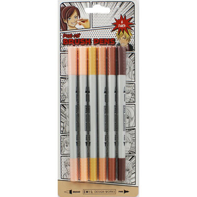 Dual Nib Nude Brush Pens: Pack of 6 image number 1