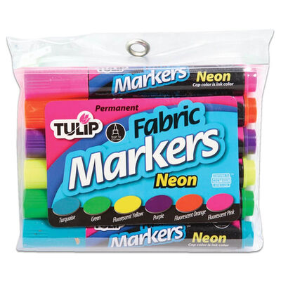 Tulip Neon Fabric Markers: Pack of 6 image number 1