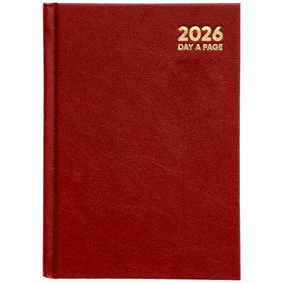 A6 Day a Page Red 2026 Diary image number 1
