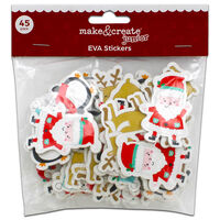 Christmas EVA Foam Stickers: Pack of 45