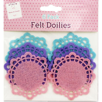 Small Pastel Felt Doilies - 6 Pack image number 1