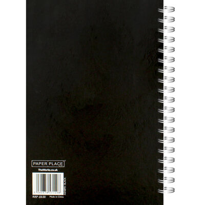 A5 Wiro Plain Black Lined Notebook image number 3