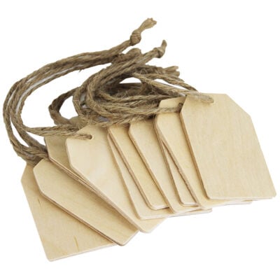 10 Wooden Tags With String image number 1