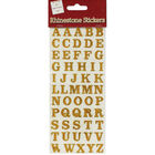 Gold Rhinestone Letter Stickers image number 1