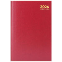 A4 2024 Hardcase Week to View Diary: Red