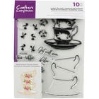 Crafters Companion Layering Stamp - Floral Tea Cups image number 1