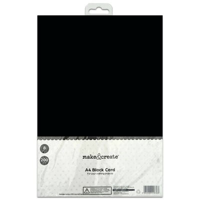 A4 Black Craft Card: Pack of 8 image number 1