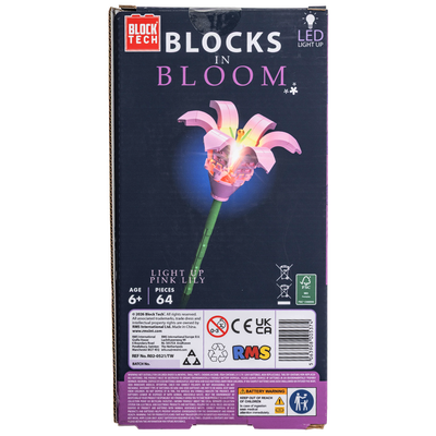Block Tech Light Up Flower Pink Lily Set image number 2