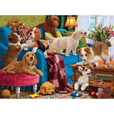 Playful Puppies 500 Piece Jigsaw Puzzle image number 2