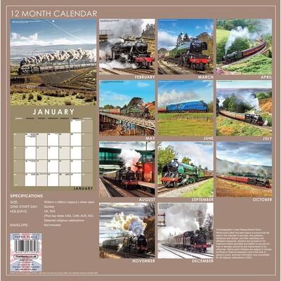 Steam Trains 2021 Calendar and Diary Set image number 2