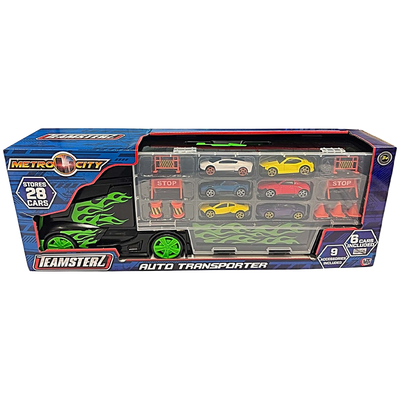 Teamsterz Metro City Medium Car Transporter Truck: Pack of 6 image number 1