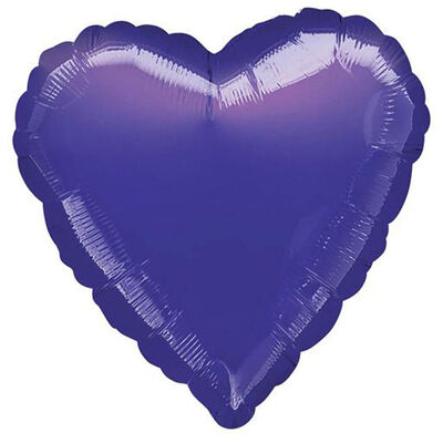 18 Inch Purple Heart Helium Balloon image number 1