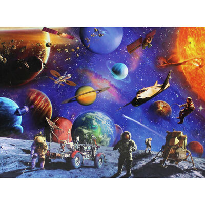 Space Explorers 100 Piece Glowing Jigsaw Puzzle image number 2