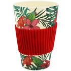 Red Floral Bamboo Eco Travel Mug image number 2