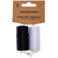 Black & White Sewing Threads: Pack of 2