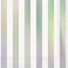 Iridescent Foil Stripe Paper Napkins - 16 Pack image number 1