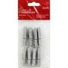 Silver Glitter Pegs - 8 Pack image number 1