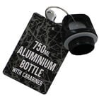Black White Get Fit Dont Quit Aluminium Bottle with Carabiner image number 3