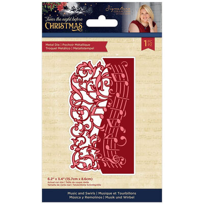 &lsquo;Twas The Night Before Christmas Music and Swirls Metal Cutting Die image number 1