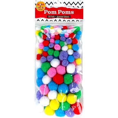 Pom Poms Pack Of 150 Assorted From 1.00 GBP