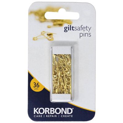 Korbond Gilt Safety Pins: Pack of 36 image number 1