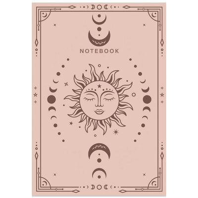 A5 Flexi Pink Sun & Moon Notebook image number 1