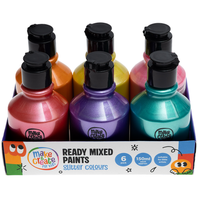 Ready Mixed Glitter Paints: Pack of 6 image number 1