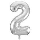 34 Inch Silver Number 2 Helium Balloon image number 1