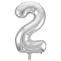 34 Inch Silver Number 2 Helium Balloon
